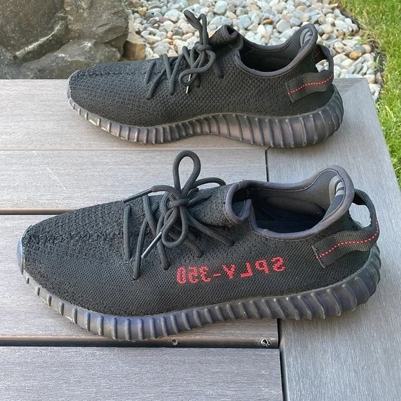 Adidas Yeezy Boost 350 Bred V2 Black Red CP9652 shoes sneakers size 11 - Picture 6 of 7